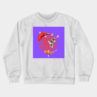 Double Happiness Koi Fish Light Purple with Red Symbol - Hong Kong Retro Crewneck Sweatshirt